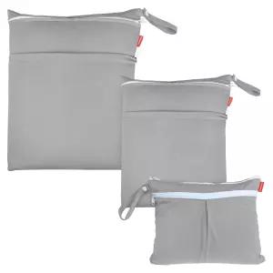 다메로 3pcs 팩 천 기저귀 집 정리 가방 회색