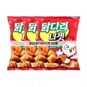 농심 닭다리 너겟 45g 3개 묶음 바삭한 아이들 간식 맥주 안주