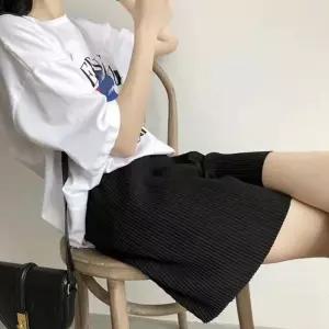 여성여름바지 4부 빅골지 플바지 여름숏팬츠 주름반바지 3컬러 플팬츠