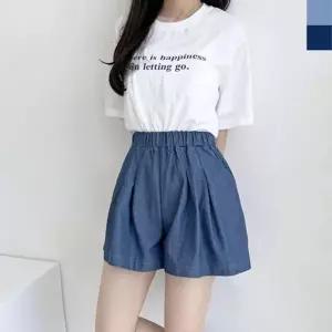 여성여름바지 1P 여성 팬츠 여자여름바지 플레어 밴딩 데님 여름 청반바지 핀턱