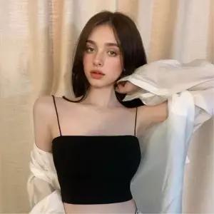 얇은끈 데일리룩 코디 여름티셔츠 여성 여름크롭티 이너용티셔츠 여성티셔츠