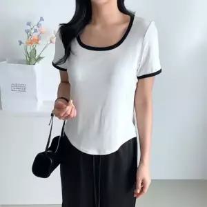반팔티셔츠 여름티 기본티 여자 깔끔한 스퀘어넥 데일리티 3컬러 여성 여름