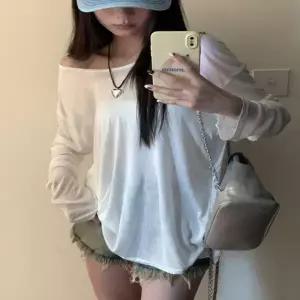 봄 여름 긴팔티셔츠 화이트 여름긴팔티셔츠 시스루티셔츠 여리여리