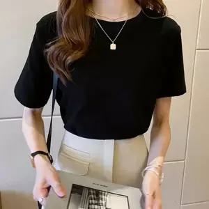 라운드넥 티 여성 여름티셔츠 기본 패션티셔츠 여성티셔츠 반팔티셔츠 여름