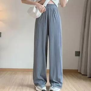 여성여름바지 데일리룩 여자세미와이드팬츠 팬츠 여름 바지 와이드 여성 밴딩 플