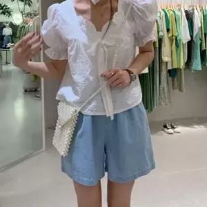 여성여름바지 여자바지 반바지 여자 숏 여름 밴딩 심플 면