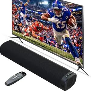 사운드 바 50W 스마트 TV용 블루투스 5.0 지원 광학/AUX 연결 리모컨 벽걸이 홈 시어터 오디오 PC 휴대폰과