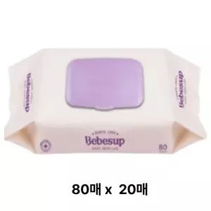 베베숲 트러스트 프리미엄 메가팩 아기물티슈 캡형 80매x20팩 도톰 유아물티슈