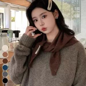 [룽스_62]100프로 삼각 쁘띠 스카프 머플러 EL-1004648