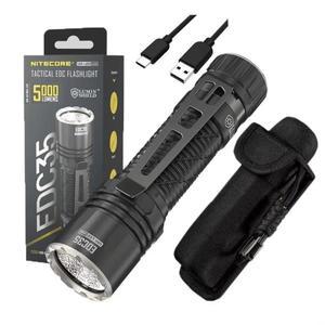 Nitecore EDC35 충전식 손전등 USB-C 5000루멘 NiteLab UHi LED 토치 라이터(하이킹용 배터리 포함)