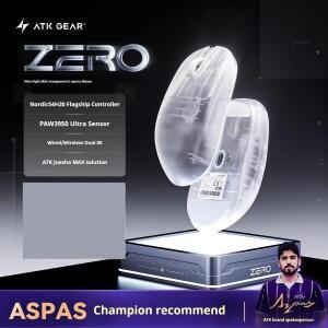 Atk Zero 게이밍 마우스 경량 Paw3950ultra 무선/유선 듀얼 8k 노르딕 컨트롤러 e스포츠 인체공학적 Delta