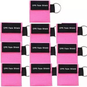 응급 처치 또는 심폐소생술 교육을 위한 LSIKA-Z 10pcs CPR 페이스 쉴드 마스크 키 체인 비상 키트 포켓
