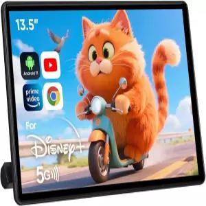 차량용 13.5인치 헤드레스트 모니터 안드로이드 터치스크린 HDMI 폰 미러링 WiFi SD 카드 블루투스 자동차