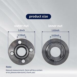 1세트 M14 스레드 교체 앵글 그라인더 금속 압력 플레이트 내부 외부 플랜지 너트 도구 14mm 스핀들