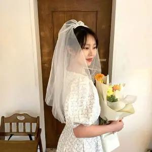 베일 셀프 웨딩 촬영소품 면사포