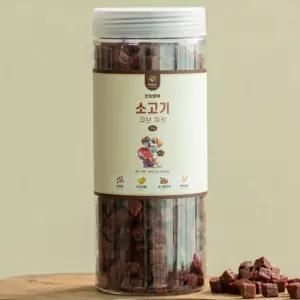 럽앤힐 한입행복 소고기 큐브 져키 1kg 강아지 간식 애견간식 반려견간식