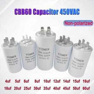 1pc CBB60 모터 실행 커패시터 450VAC 시작 4pin 5% 4uf-60uf 세탁기 공기 압축기 워터 펌프