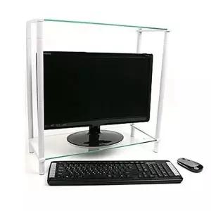 [COMS]모니터 받침대 스탠드 2단 620mmx210mm 화이트 투명-WD5A17C