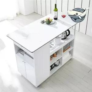 모던 주방 이동식 세라믹 테이블 수납 서랍장 홈바 홈바수납장 홈바테이블 이동식수납장