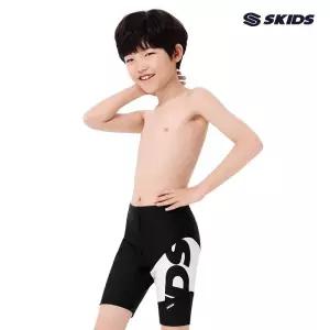 스키즈 남아 5부 실내수영복바지 화이트블랙 키즈 주니어 SF5BS517PBK