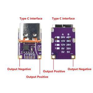 PD3.0 QC3.0 디시버 고속 충전 모듈 DC 5/9/12/15/20/28/36/48V 전압 트리거 PD에서 타입 C 인터페이스로