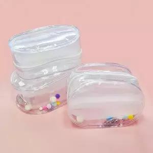 인형 파우치 키링 투명 pvc 파우치 가방키링 인형 보관 소품 화장품 수납 투명케이스 여행파우치
