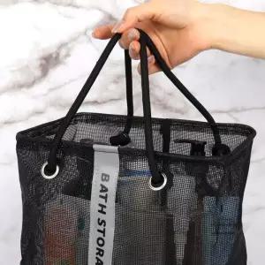 [라일리] Rly 물빠짐 메쉬 목욕가방 블랙 숏 수영 장가방 탕바