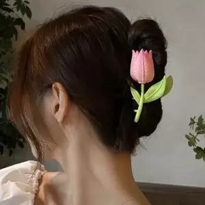 올림 머리 꽃 플라워 예쁜 집게 핀 헤어 악세사리 헤어집게