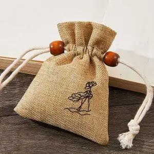 WL 마 주머니 복주머니 파우치 12X15cm WFLRCVC