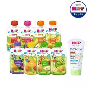 HiPP 힙 퓨레 과일 이유식 8종(8pcs)+베이비 케어크림 75ml