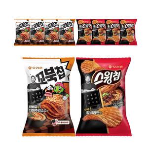 스윙칩 바베큐갈비라면맛 50g, 5개 + 바베큐&치미추리소스맛, 5개