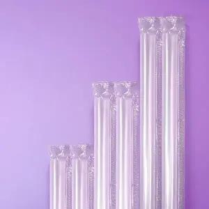 [원포장]개별포장 일자빨대 투명 버블티 스트로우 12x25cm 1박스(3200개)