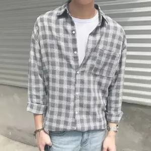 체크셔츠 루즈 빅사이즈 긴팔 남자셔츠 셔츠 캐쥬얼