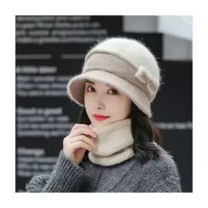[룽스_63]배색 모자 털모자 보온 귀도리 겨울 여성 가을