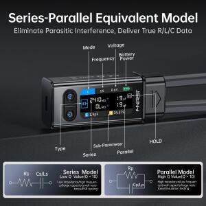 FNIRSI LCR-ST2 미니 소형 스마트 핀셋  30V 전압 및 100kHz 주파수 부품 테스터  듀얼 모드 고정밀 측정