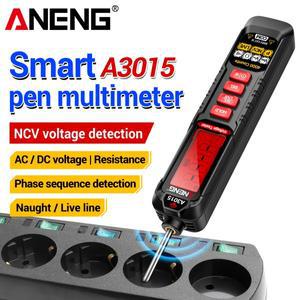 ANENG A3015 스마트 멀티미터 NCV 비접촉  펜 AC/DC 전압 저항 위상 시퀀스 감지 전기 도구