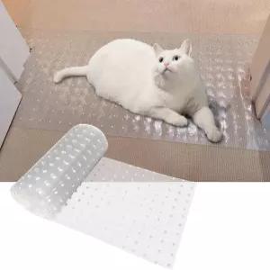 문 아래 고양이 긁힘 방지 매트 플라스틱 카펫 스토퍼 보호 3.6FT 클리어 1개