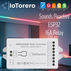 IoTorero WLED ESP32 주소 지정 가능 스트립 컨트롤러 4CH 16A 릴레이 WS2811 홈 어시스턴트 작동