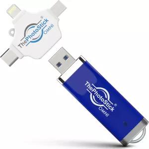 ThePhotoStick 옴니 256GB USB 플래시 드라이브 및 메모리 스틱 - iPhone Android Mac PC용 자동 사진