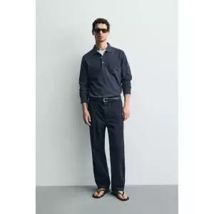 ZARA 자라 피케 레귤러핏 포켓 폴로셔츠 - 네이비 3945640