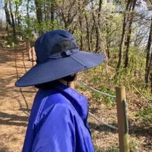 [패션] 네이비 빨강색 벌목 작업용 농사 텐트 모자