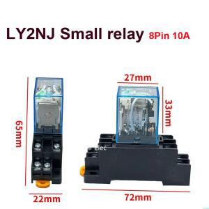 1세트 릴레이 LY2NJ DC12V AC110V AC220V 소형 10A 8 핀 코일 DPDT 소켓 베이스 8핀