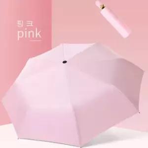 자외선차단 암막 우양산 자동 3단 양우산 핑크