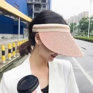 라탄 썬캡 인디핑크 라탄썬캡 라피아썬캡