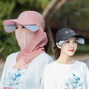여자 등산 골프 밭일 햇빛 차단 선바이저 워머 모자