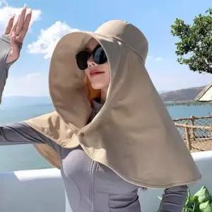 [패션] 아주 예쁜 여성 와이드 썬캡 그늘막 햇빛가리개 모자