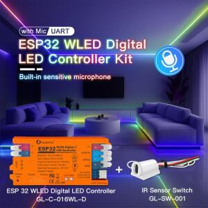 10GLEDOPTO ESP32 WLED 컨트롤러 4 출력 이더넷 GL-C-618/616/017/016WL 마이크로폰 UART 에너지 절약 릴레