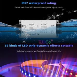 DS-WP IP67 방수 DMX512-SPI 컨버터 5-24VDC WS2812 픽셀 LED 스트립 DMX 디코더 RF 2.4G RGB/RGBW 리모컨