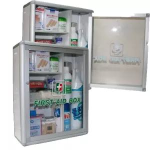 -AL벽걸이구급함 350x140x420mm 중대형 1EA 알루미늄 산업용 응급소품보관함 구급 다용도 사무실용 현장용