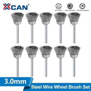 XCAN 10/20pcs 스틸 와이어 휠 브러시 세트 Dremel 로타리 도구 용 연삭 페인트 녹 제거 연마 드릴 브러쉬